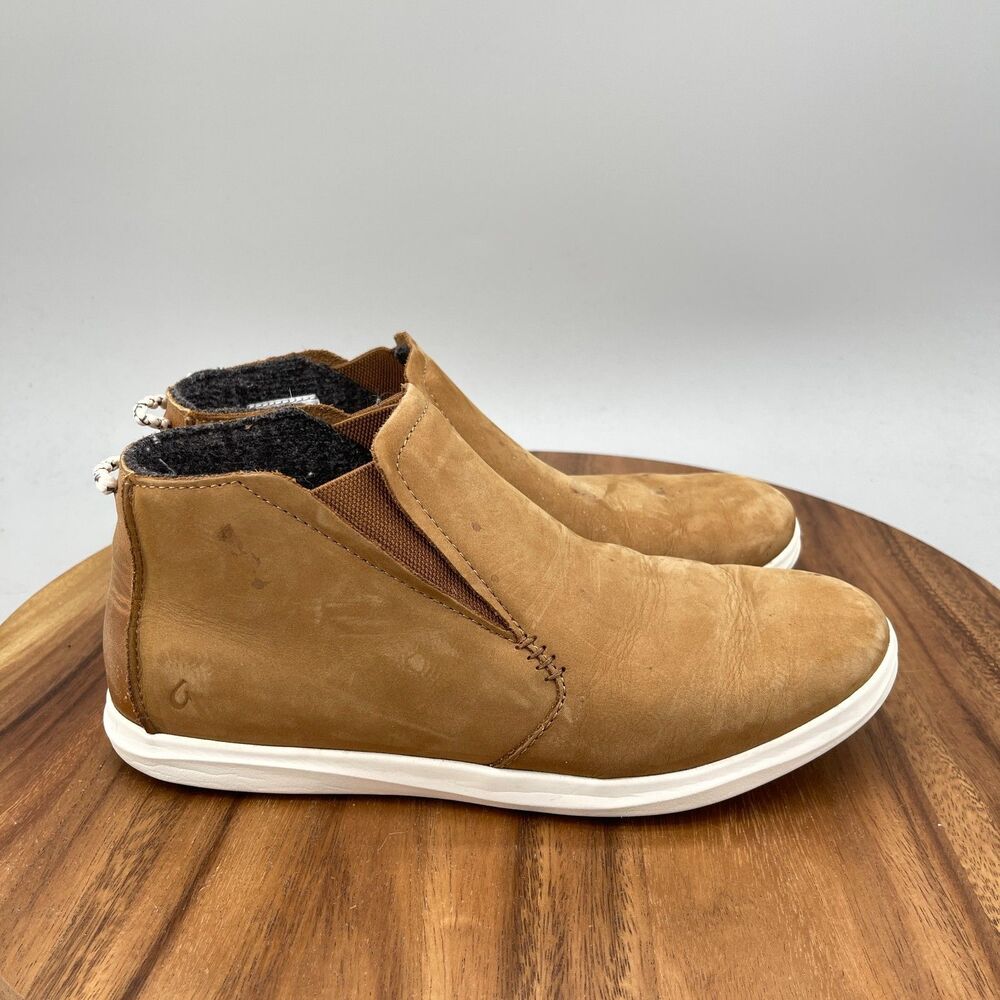OluKai Hawai'iloa Manu Hope Shoes Womens Size 10 Brown Nubuck Casual Comfort